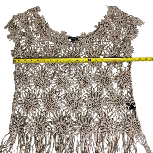 Lisa International M Crochet top beige boho , casual and beachy - Picture 5 of 6